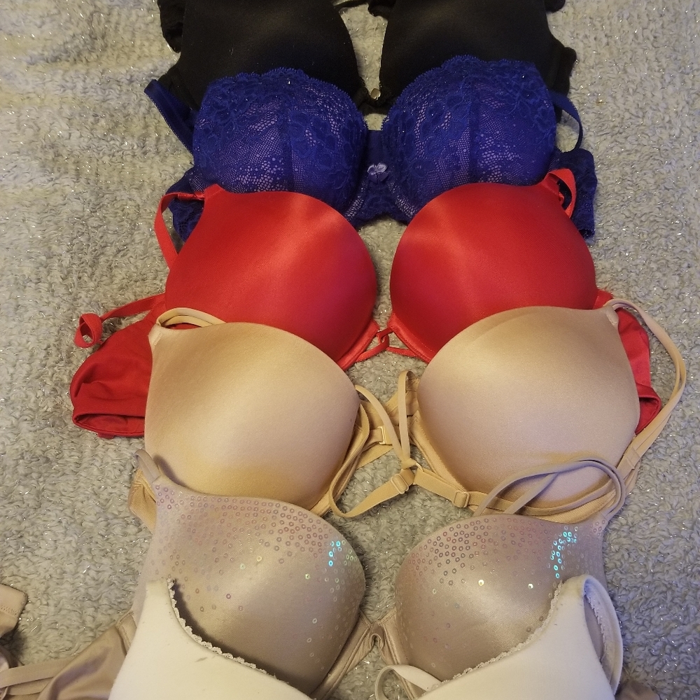 Victoria's Secret Pushup Bras, 36b, Lot of 7